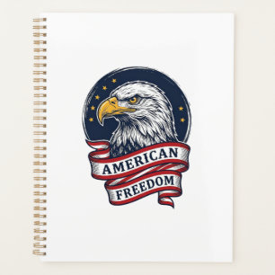 Vintage Eagle Patriotic Ribbon Vector Shirt Design Planner