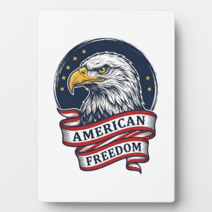 Vintage Eagle Patriotic Ribbon Vector Shirt Design Plaque