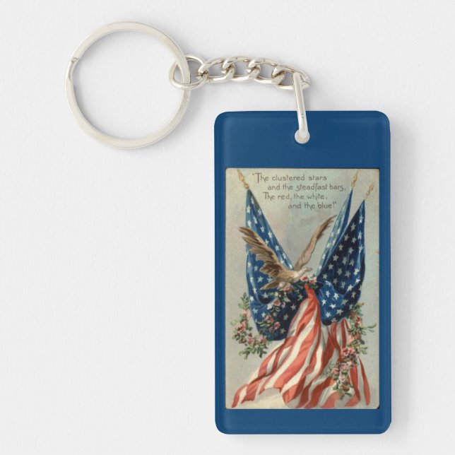 Vintage Eagle With Flags Key Ring (Front)