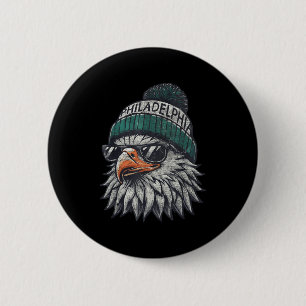 Vintage Eagle With Sungles Men Women Kids Cool 6 Cm Round Badge