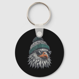 Vintage Eagle With Sungles Men Women Kids Cool  Key Ring