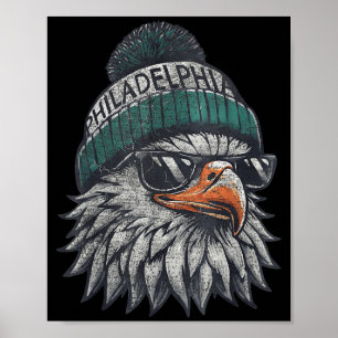 Vintage Eagle With Sungles Men Women Kids Cool  Poster