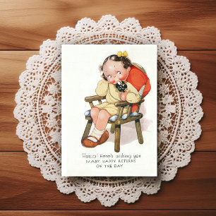 Vintage Early 1900's Birthday Greeting Postcard