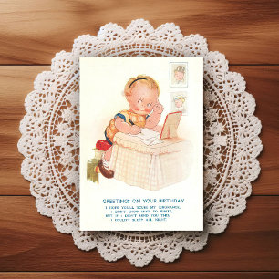 Vintage Early 1900's Birthday Greeting Postcard