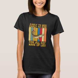 Vintage Early Bed Early Rising Musky Fishing T-Shirt