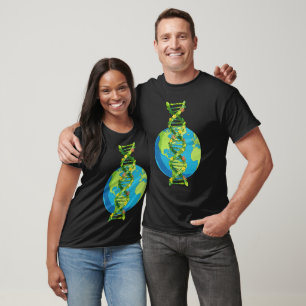 Vintage Earth Day DNA Nature Illustration T-Shirt