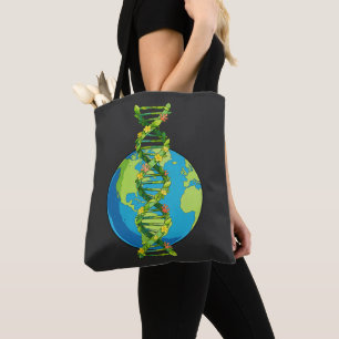 Vintage Earth Day DNA Nature Illustration Tote Bag
