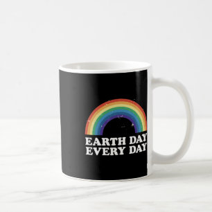 Vintage Earth Day Every Day Rainbow Grunge Save Th Coffee Mug