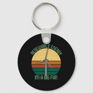 Vintage Earth Day Renewable Energy I'm A Big Fan Key Ring