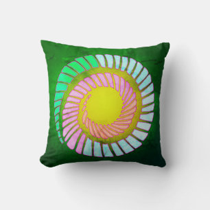 Vintage Earth Spiral Throw Pillow