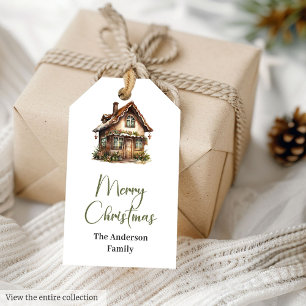 Vintage Earthy Minimalist Neutral Cozy Christmas   Gift Tags