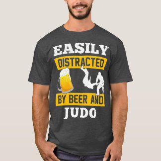 Vintage Easily Distracted By Beer And Judo Gift T-Shirt