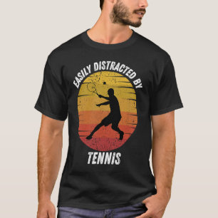 Vintage Easily Distracted By Tennis Retro Tennis L T-Shirt