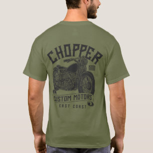 Vintage East Coast Chopper Motorcycle  T-Shirt