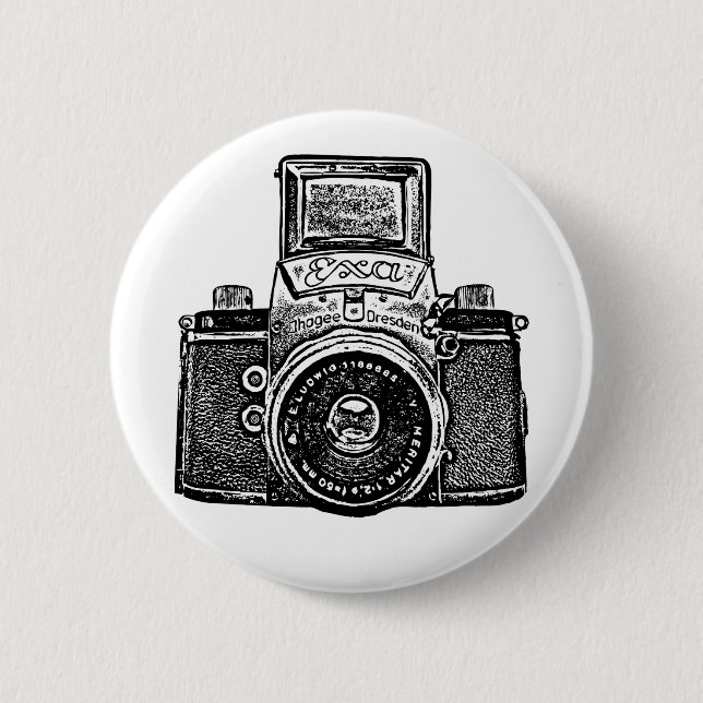 Vintage East German Camera 6 Cm Round Badge (Front)