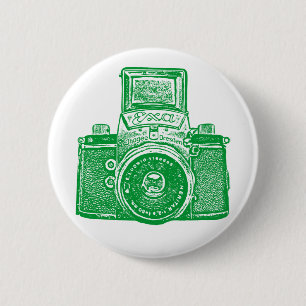 Vintage East German Camera - Green 6 Cm Round Badge