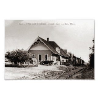 Vintage East Jordan and Southern Depot Michigan Photo Print