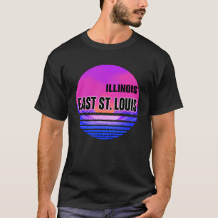 Vintage East St Louis  Vaporwave Illinois T-Shirt