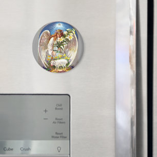 Vintage Easter Angel and Lamb Magnet