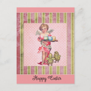 Vintage Easter Angel Chicks Eggs Postcard