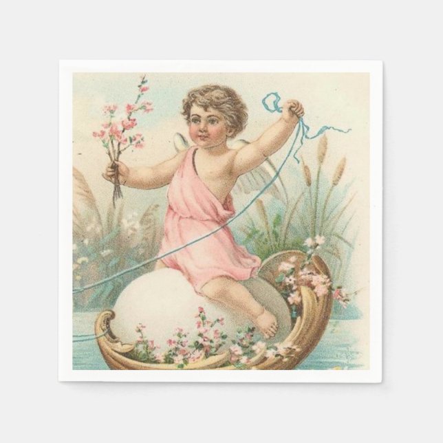 Vintage Easter Angel paper napkins (Front)