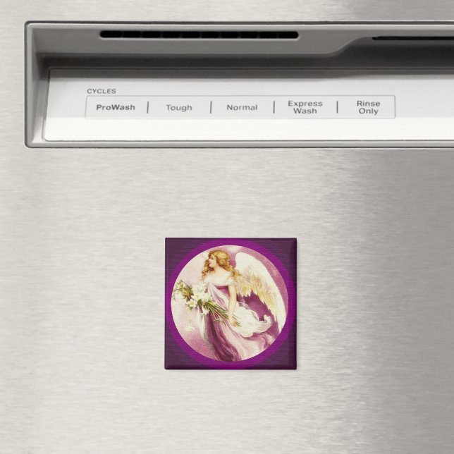 Vintage Easter Angel Textured Magnet (In Situ (Dishwasher))