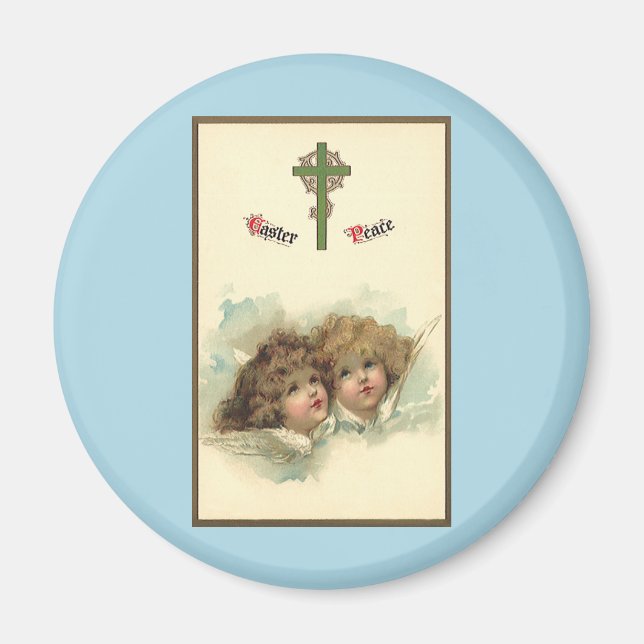 Vintage Easter, Angelic Angels Clouds in Heaven Magnet (Front)