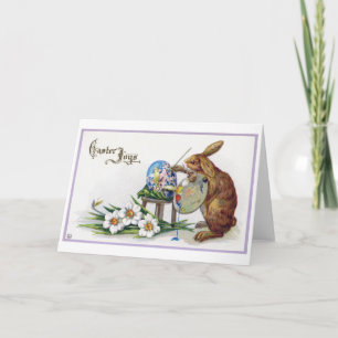 Vintage Easter Artist Bunny Card
