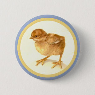 Vintage Easter Baby Chick 6 Cm Round Badge