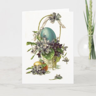 Vintage Easter Basket Holiday Card