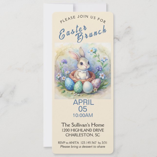 Vintage Easter Brunch Invitation (Front)