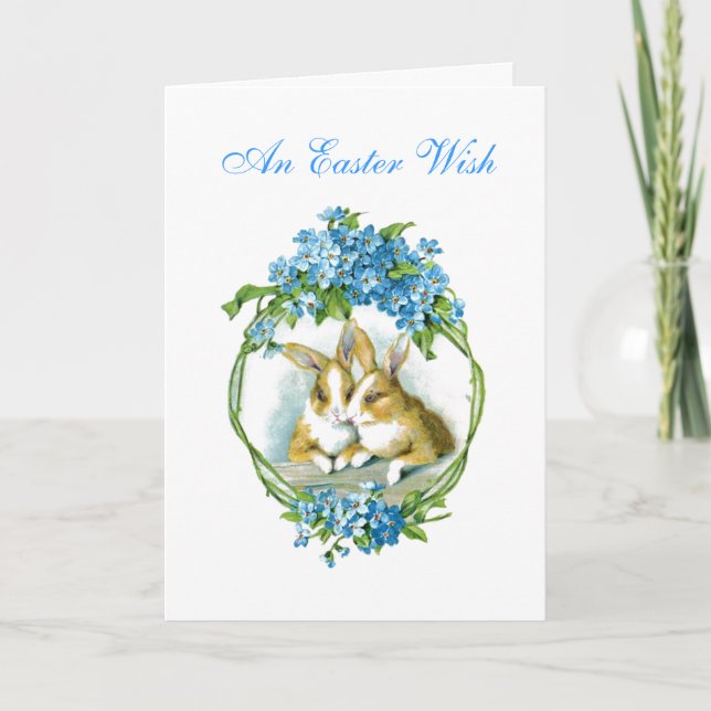 Vintage Easter Bunnies Card (Front)