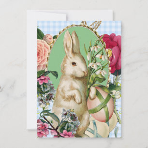 Vintage Easter Bunny and Eggs Collage Holiday Card