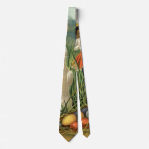 Vintage Easter Bunny and Eggs, Happy Eastertide Tie