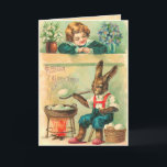 Vintage Easter Bunny Card<br><div class="desc">Beautiful Victorian Easter greetings are always a special treat. All vintage images are carefully restored for the best printing quality. Easy to customise with your own greeting.</div>