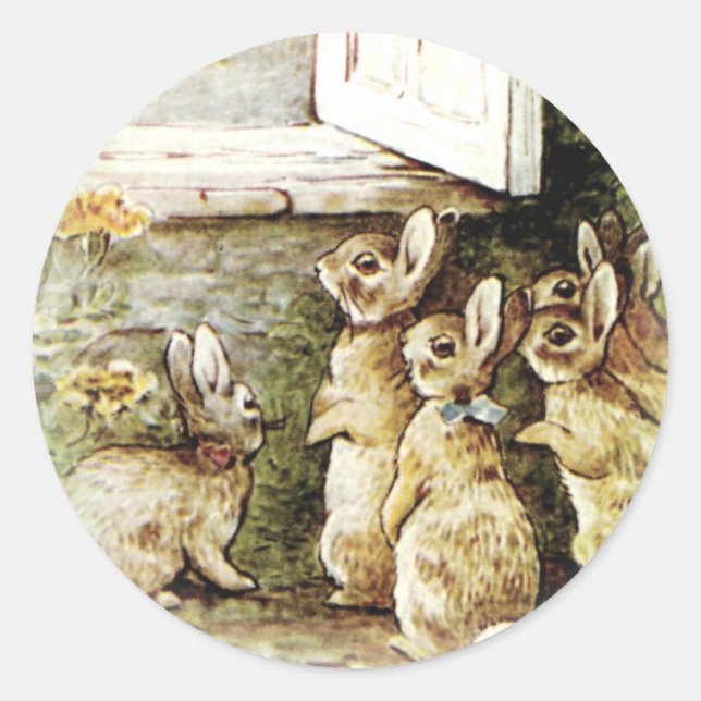 Vintage Easter Bunny Envelope Stickers (Front)