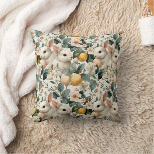 Vintage Easter Bunny Floral (9) Cushion