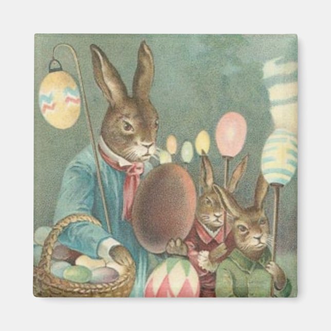 Vintage Easter Bunny Holiday magnet (Front)