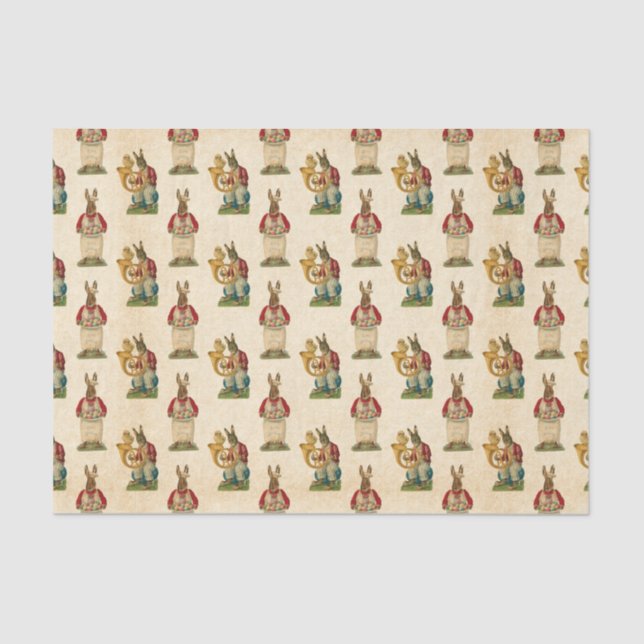Vintage Easter Bunny Holiday party tissue Tissue Paper (Front)
