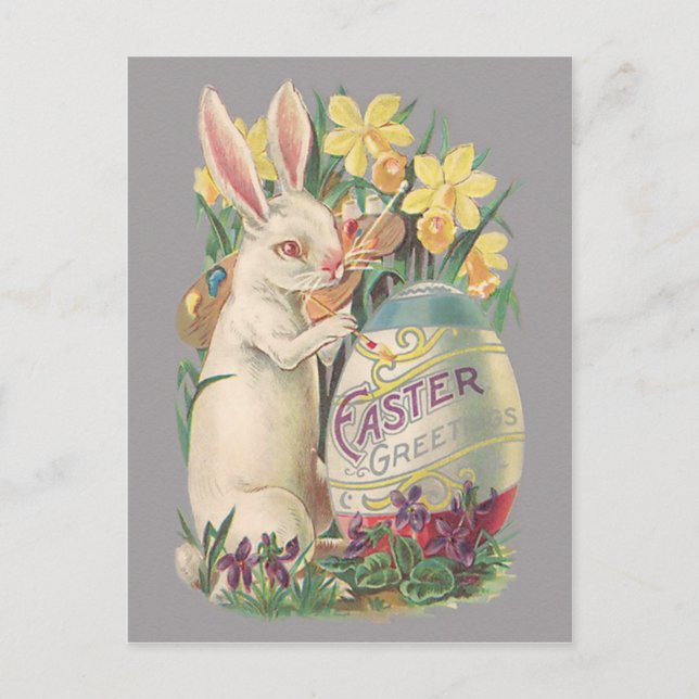 Vintage Easter Bunny Holiday Postcard (Front)