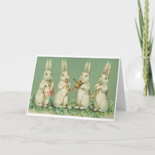Vintage Easter Bunny Orchestra Greeting Card