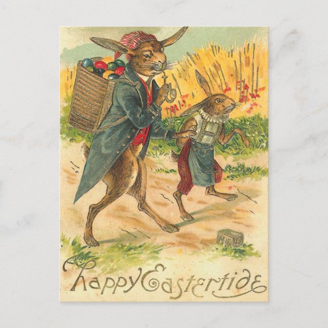 Vintage Easter Bunny Postcard (Front)