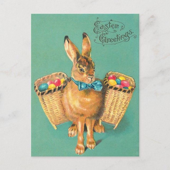 Vintage Easter Bunny Postcard (Front)