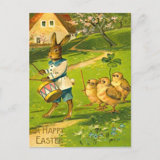 Vintage Easter Bunny Postcard (Front)