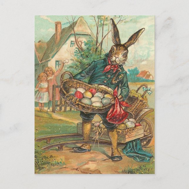 Vintage Easter Bunny Postcard (Front)