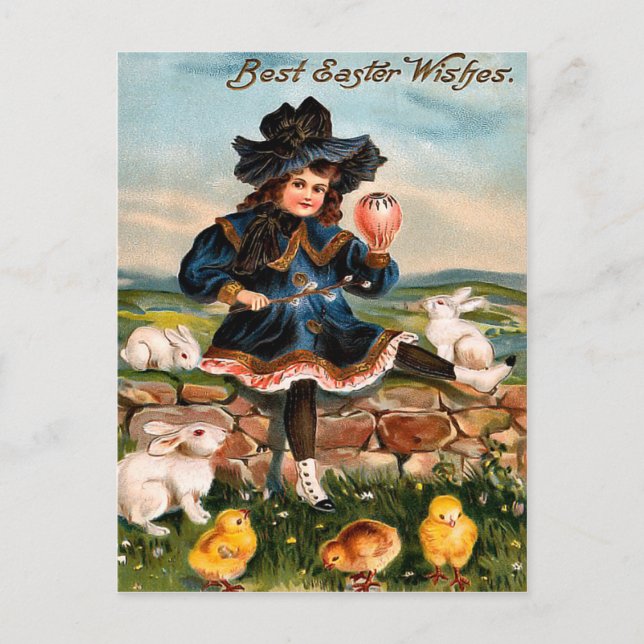 Vintage Easter Bunny Postcard (Front)