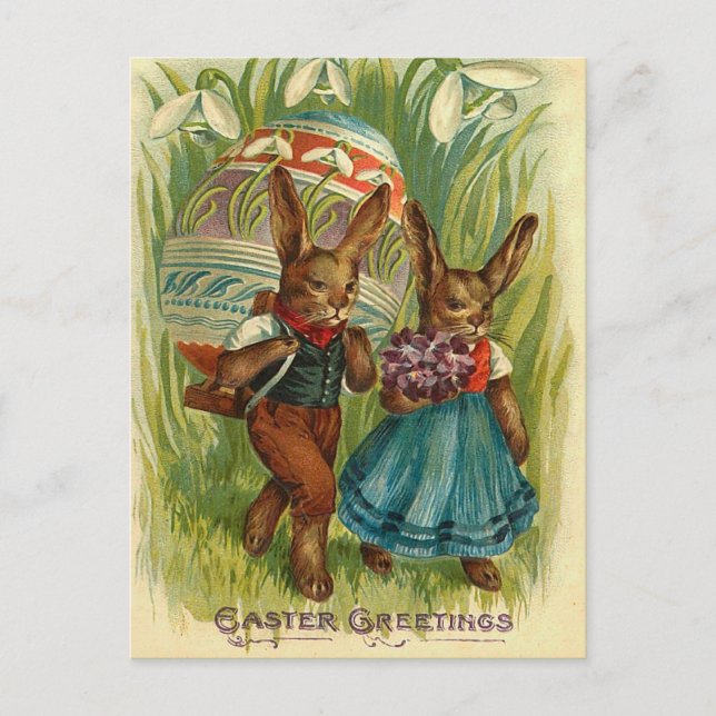 Vintage Easter Bunny Postcard (Front)