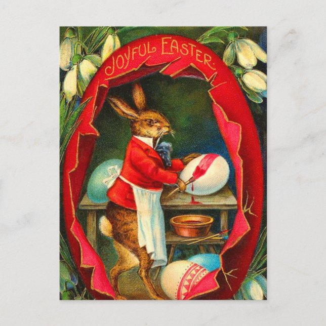 Vintage Easter Bunny Postcard (Front)