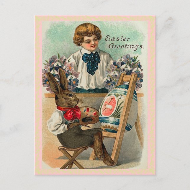 Vintage Easter Bunny Postcard (Front)