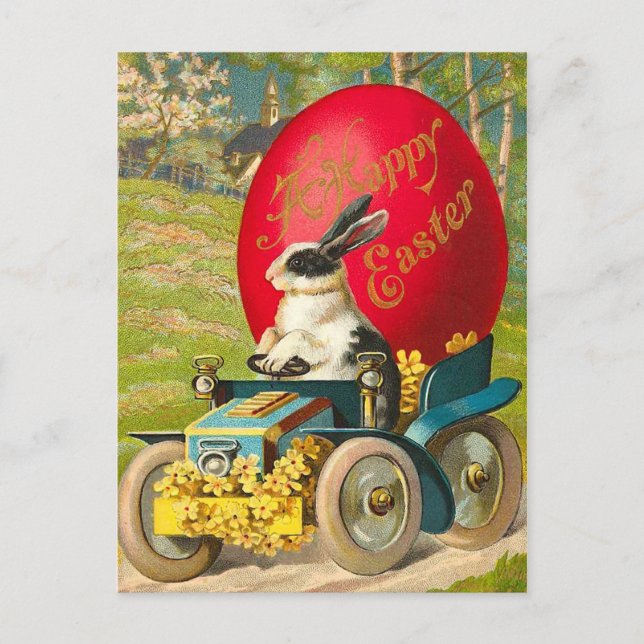 Vintage Easter Bunny Postcard (Front)